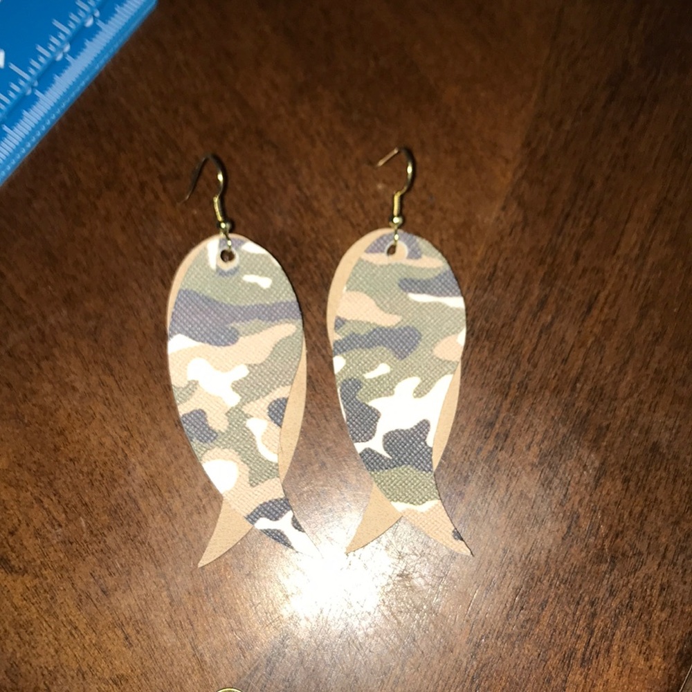 Handmade leather earrings